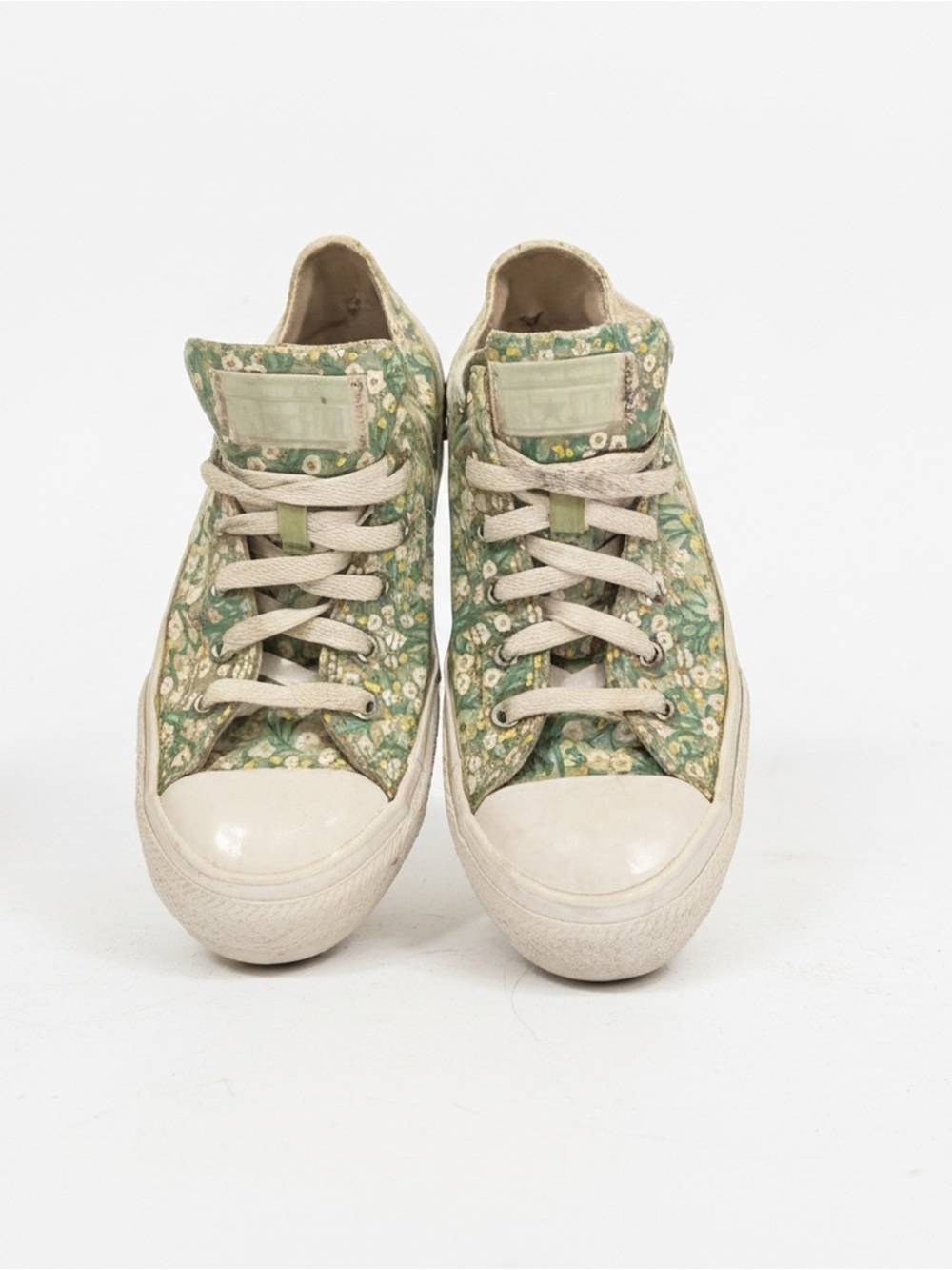 Casual Floral Low-Top Sneakers in Green